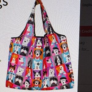 Vibrant Dog Print Tote Bag - New - 15.75 in L x 19.69 in W